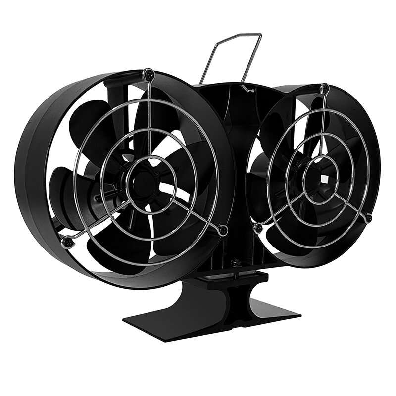 12 Blades Heat Powered Stove Fan with Cover Fireplace Heat Powered Eco-Friendly Fan Portable Heater