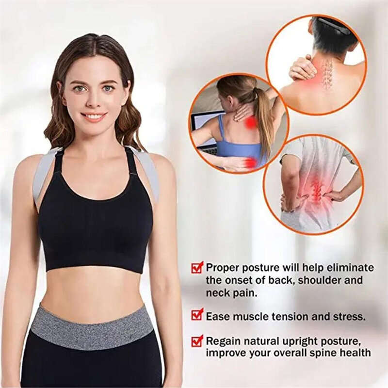 Intelligent induction vibration Back Support Adjustable Non-slip Posture Spinal Correction with LCD