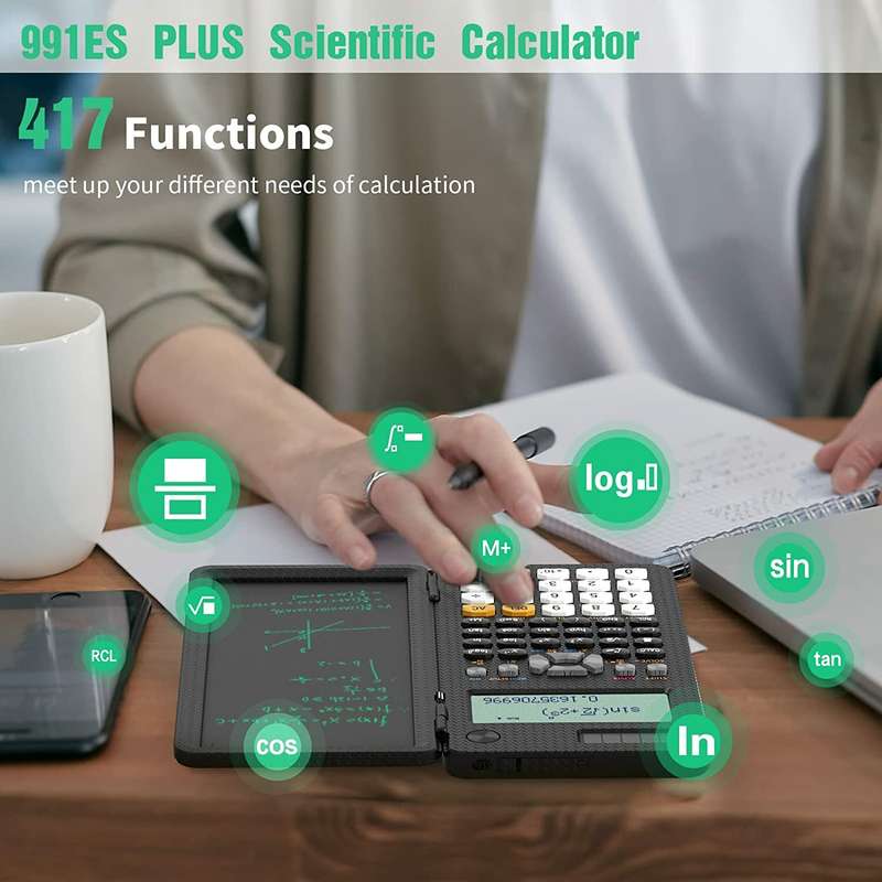 NEWYES 991ES 6.5 Inches Scientific Calculator with LCD Writing Tablet and 417 Functions Solar Energy