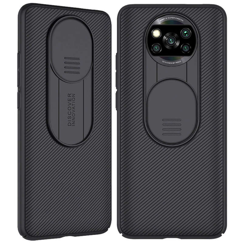 Nillkin For Poco X3 Pro /  Poco X3 Nfc Case Bumper With Slide Lens Cover Shockproof Anti-Scratch Tpu