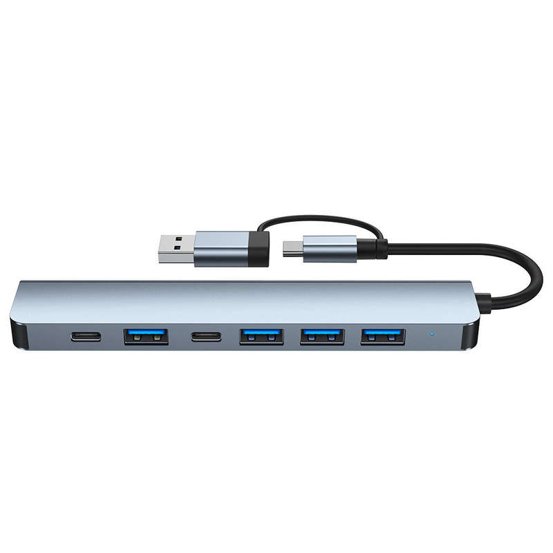 7 in 1 Type-C Docking Station USB-C Hub Splitter Adaptor with USB-C USB3.0 5Gbps Multiport Hub for P