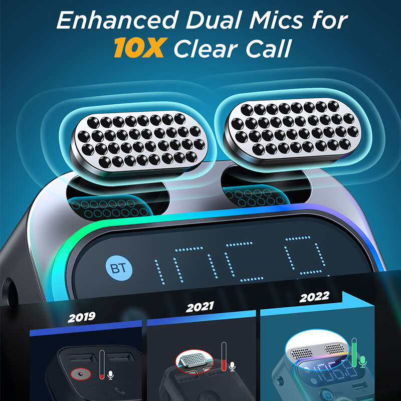 Joyroom JR-CL16 48W bluetooth Car Wireless FM Transmitter Hands-Free Calling LED Digital Display Wir