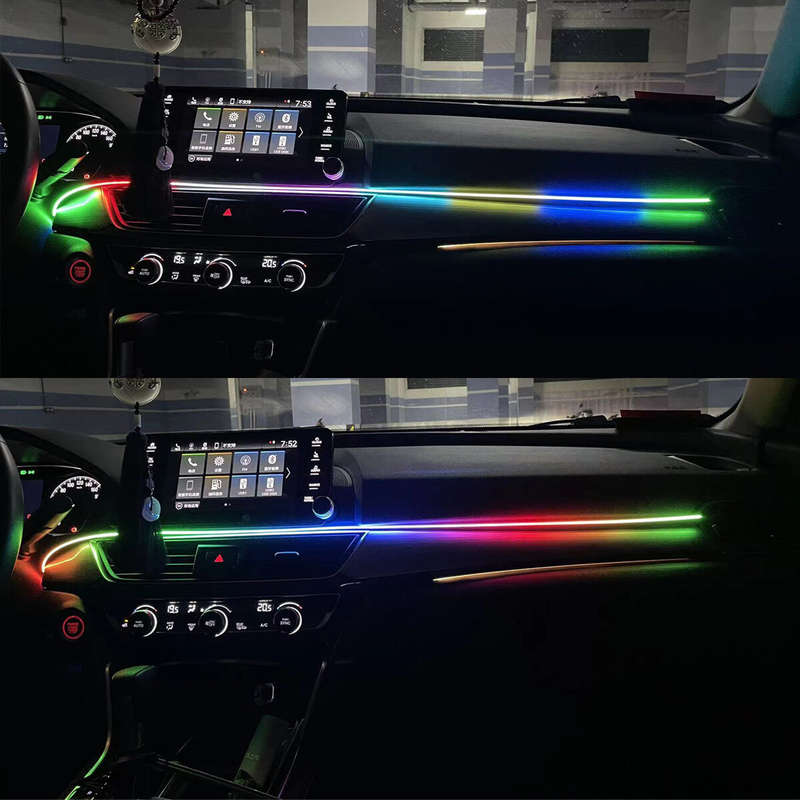 2 In 1 Symphony Car LED Phantom Atmosphere Light 110cm+35cm USB Plug With APP Control Ambient Interi