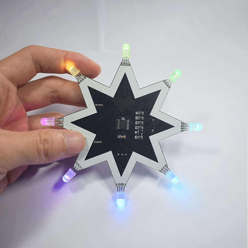 Color LED Octagonal Star Shape Christmas Tree Decoration Music Box Electronic Organ Keyboard DIY Ele