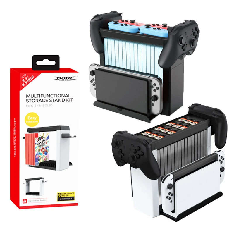 DOBE TNS-19051 Switch OLED Multi-Functional Storage Stand with 27 Game Card Slots Console Dock Holde
