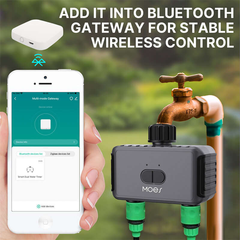 MoesHouse Tuya Smart bluetooth Dual Watering Timer IP55 Automatically Schedules Automatic Drip Irrig