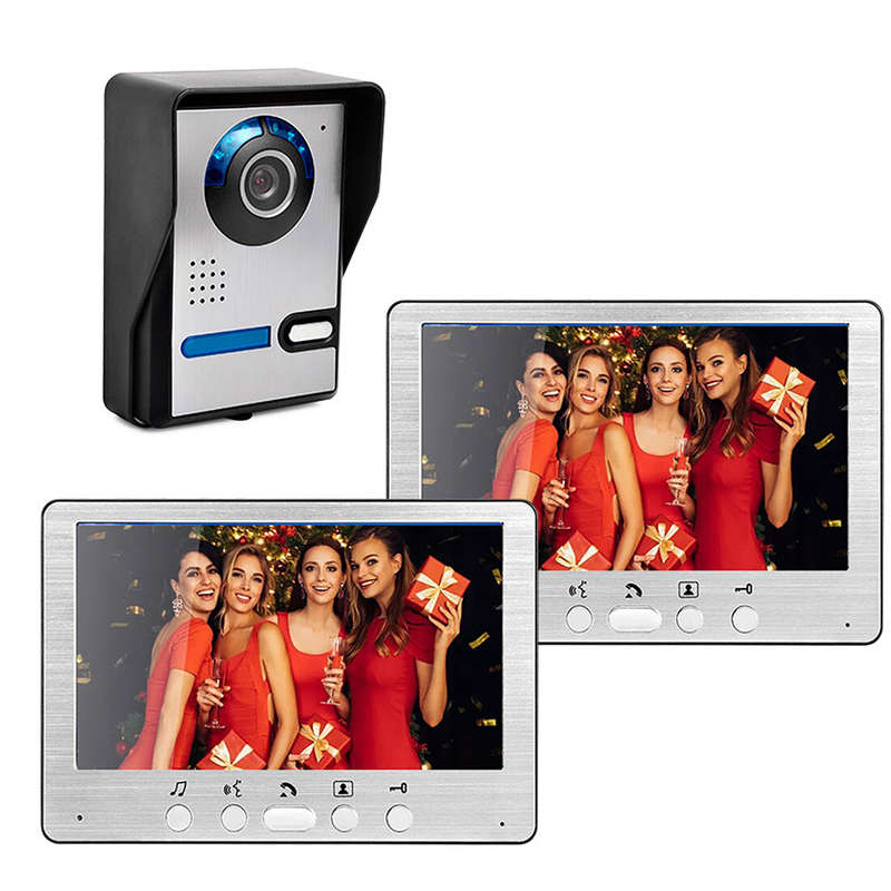 7inch Video Doorbell Camera with Monitor Hands-free Intercom IR Night Vision IP55 Waterproof Built-i