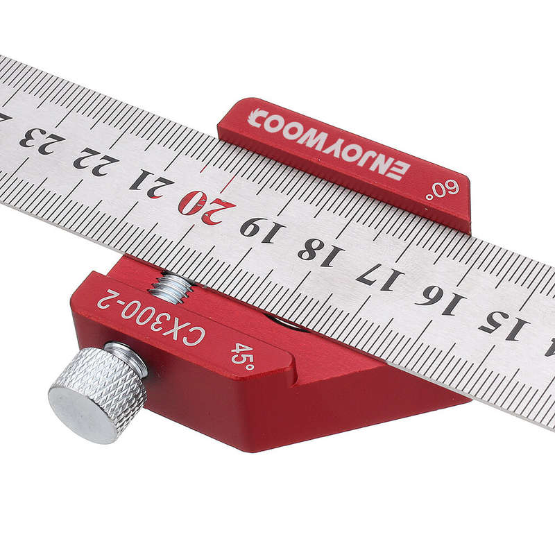 Enjoywood Line Scribe Ruler 45 90 Degree Adjustable Stainless Steel Woodworking Tool Locator 12 Inch
