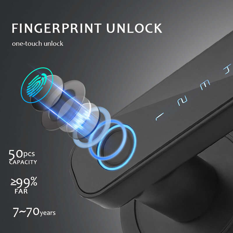 Tuya Smart Door bluetooth Lock Intelligent Anti-theft Door Lock Dynamic Password APP Fingerprint Key