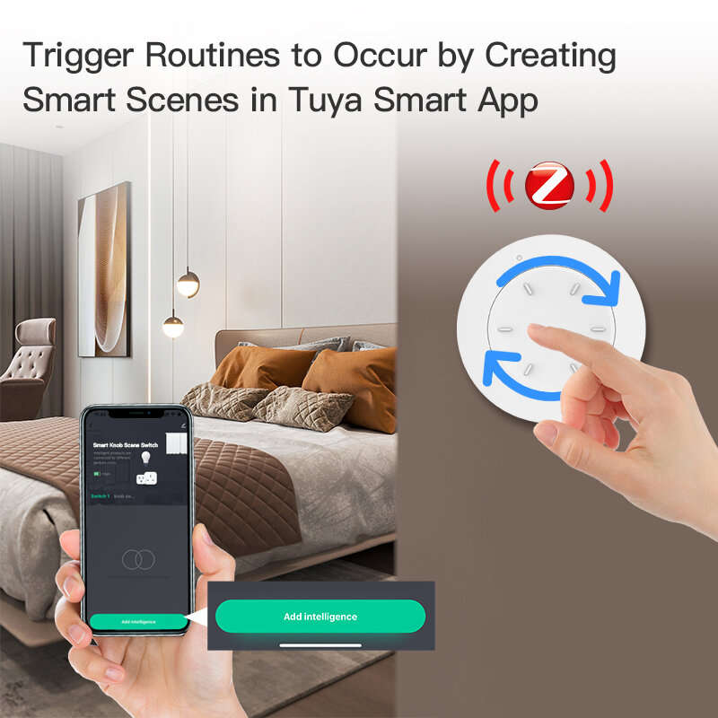 Tuya Zigbe Smart Knob Wireless Scene Switch Button Control Dimmer Battery Powered Automatic Scene Sm