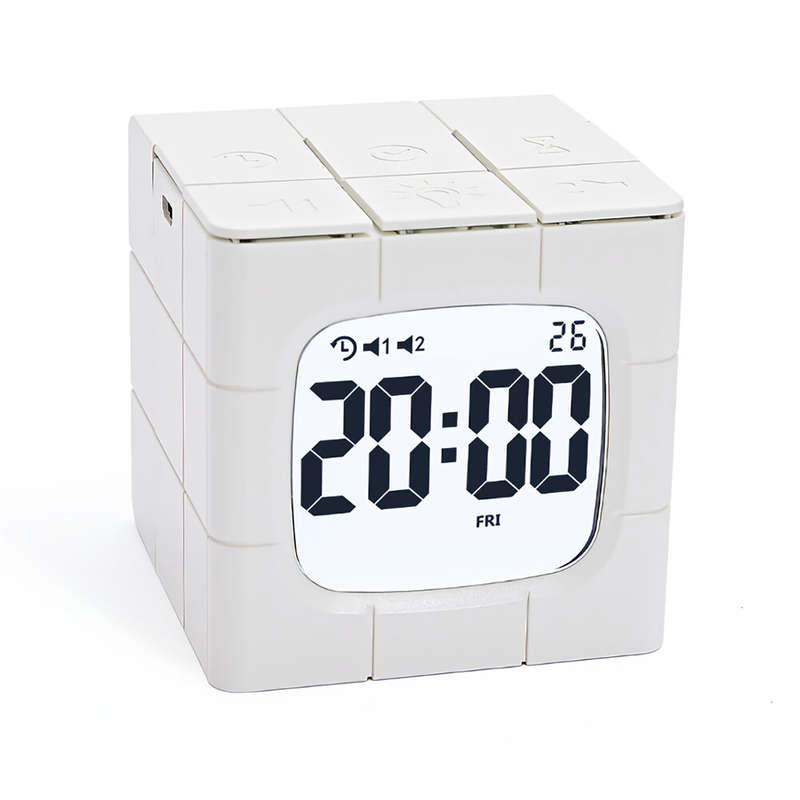 Magic Cube Alarm Clock LED Multifunctional Time Manager USB Charging Alarm Clock Timer Study Cooking