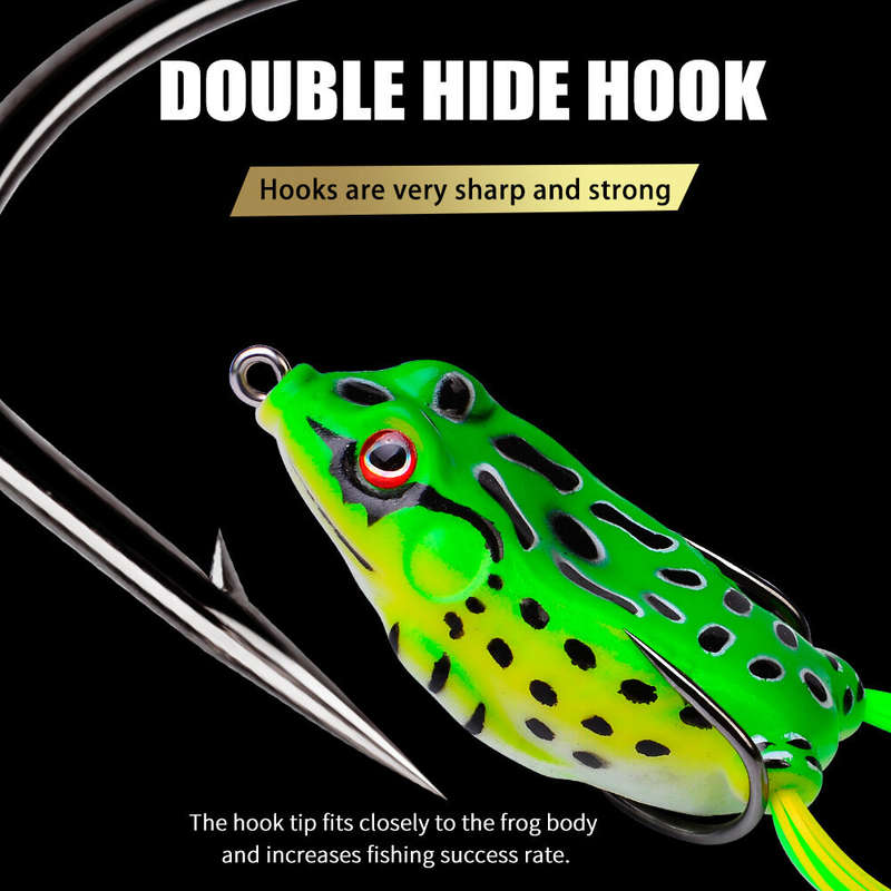 5pcs Frog Fishing Lures 13g/6cm Soft Bait Frog Artificial Baits Fishing Tackle with Double Fishing H