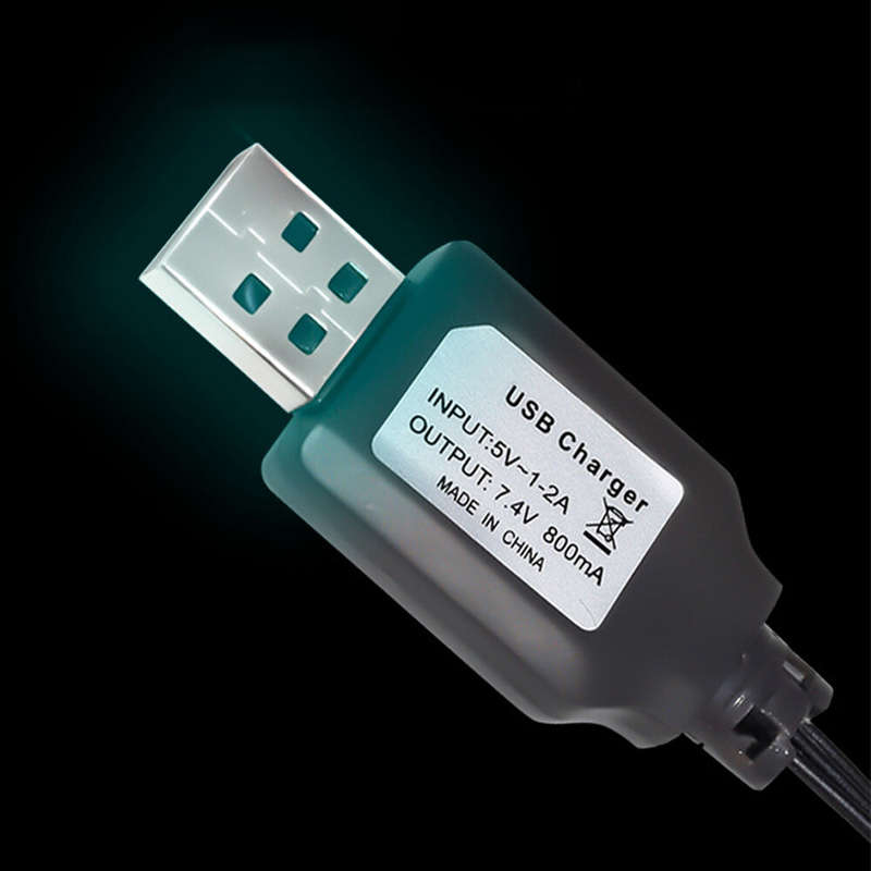 7.4V 800mAh USB Charge Cable SM-3P Positive Plug for LiPo Li-ion RC Toys Battery