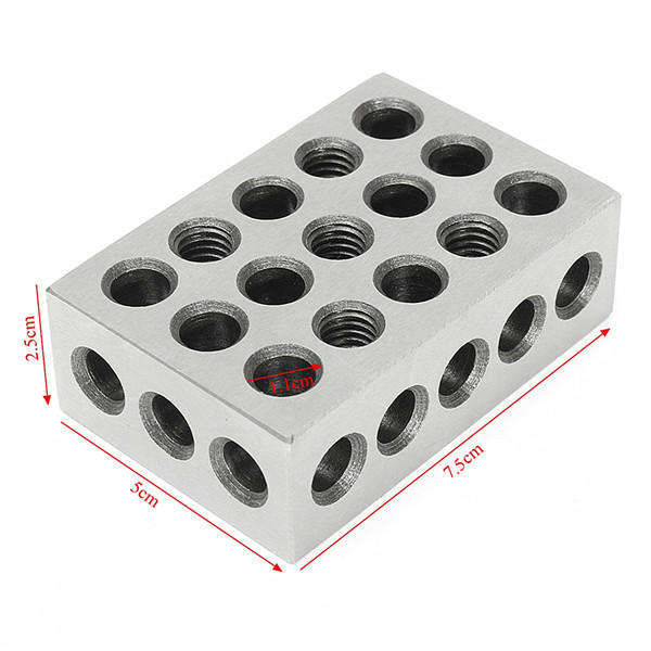 Machifit 2pcs 1x2x3 Inch Blocks 23 Holes Parallel Clamping Milling Tool Precision 0.0001 Inch