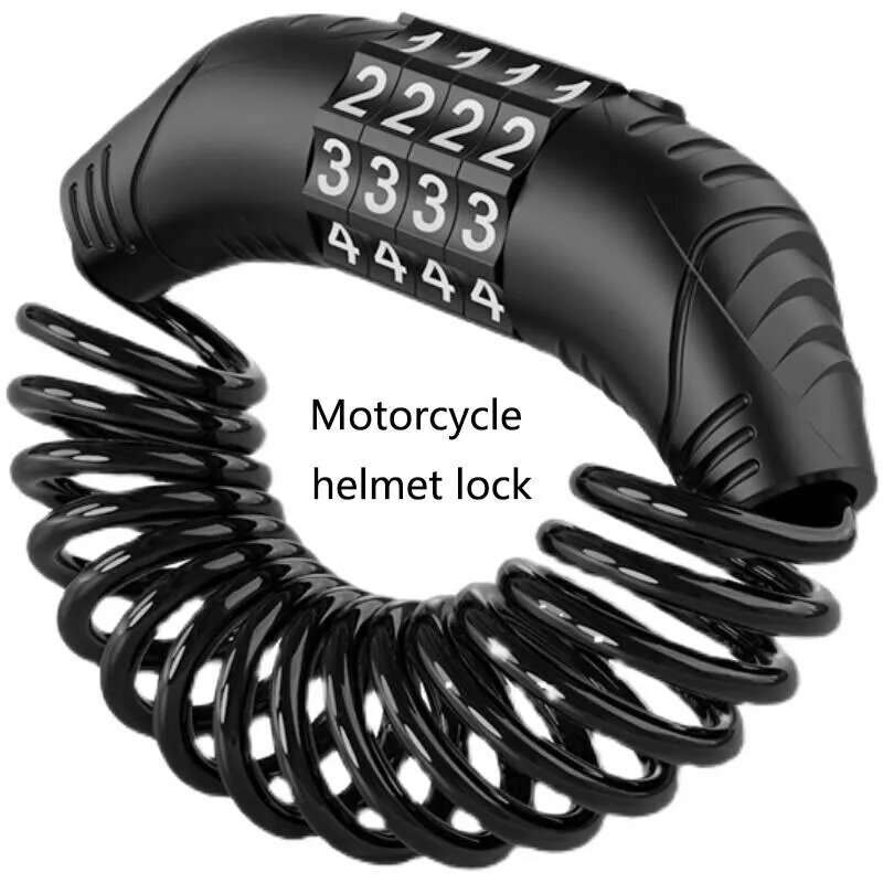 Universal Bicycle Lock 4 Password Mode Wire Security Portable Anti-theft Helmet Lock for MTB Road Bi