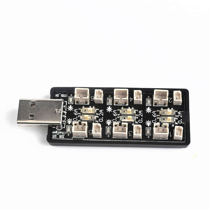 1S 6CH 4.35V LiHv Lipo Battery Charging Adapter Board 5V 2A USB PH1.25 PH2.0 Battery Charger Board f