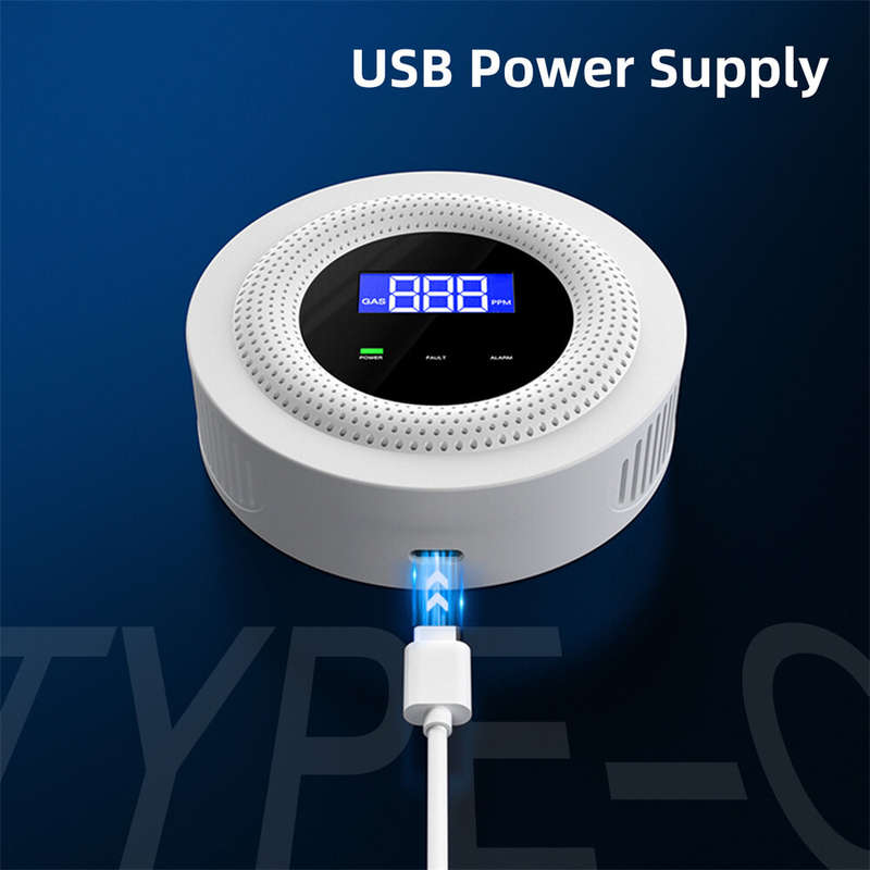 WiFi Enabled Gas Leak Detector with Digital Display and Temperature Sensor for Detection of Natural