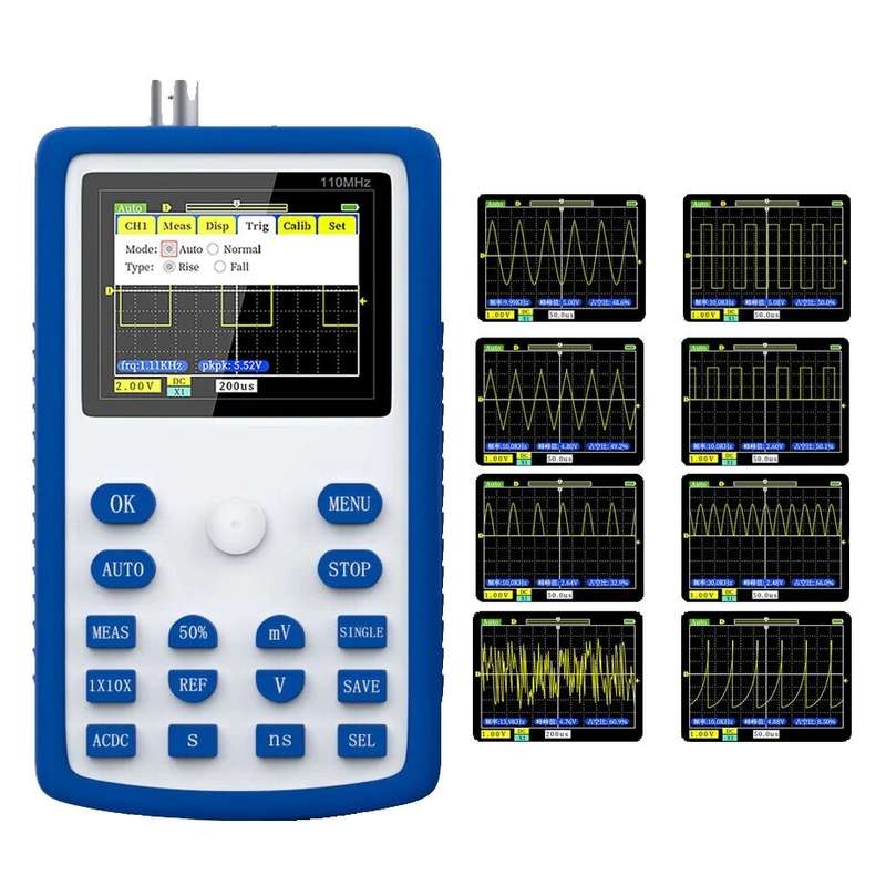FNIRSI 1C15 Professional Digital Oscilloscope 500MS/s Sampling Rate 110MHz Analog Bandwidth Support