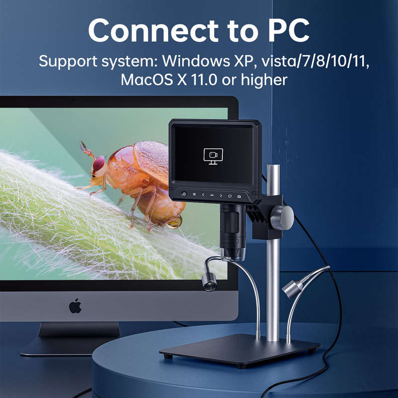 INSKAM 331-A 1600X 12MP HDMI USB Digital Microscope Camera 7" LCD Screen Display THT SMD Soldering T