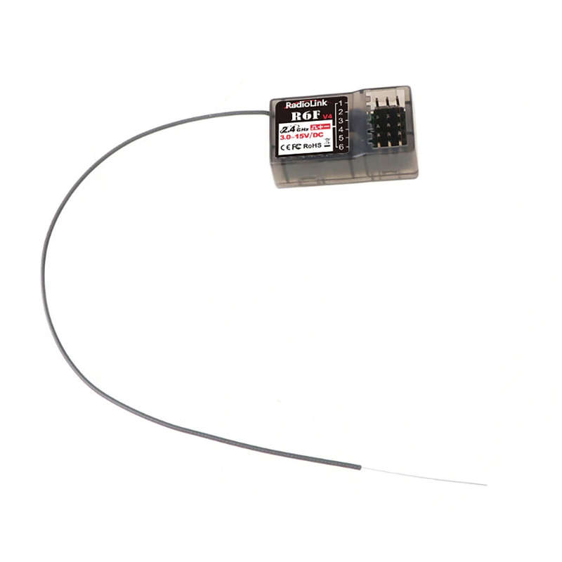 Radiolink R6F V4 2.4GHz 6CH FHSS Long Range Receiver for RC Car Boat RC6GS V2/RC4GS V2/T8FB/T8S Radi