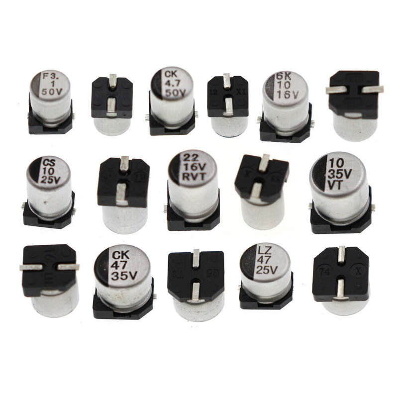 1UF~1000UF 6.3V-50V 400Pcs 24Value SMD Aluminum Electrolytic Capacitors Assortment Kit