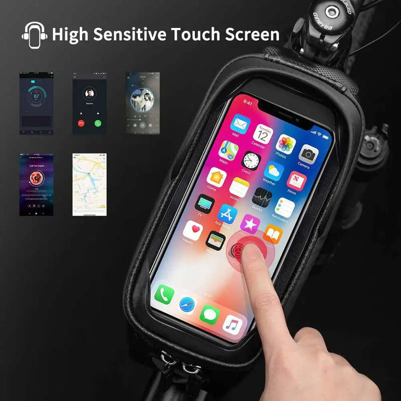 ROCKBROS 1.7L Cycling Bag 8 Inch Phone Bicycle Bag Touch Screen Top Tube Handlebar Waterproof Bike B