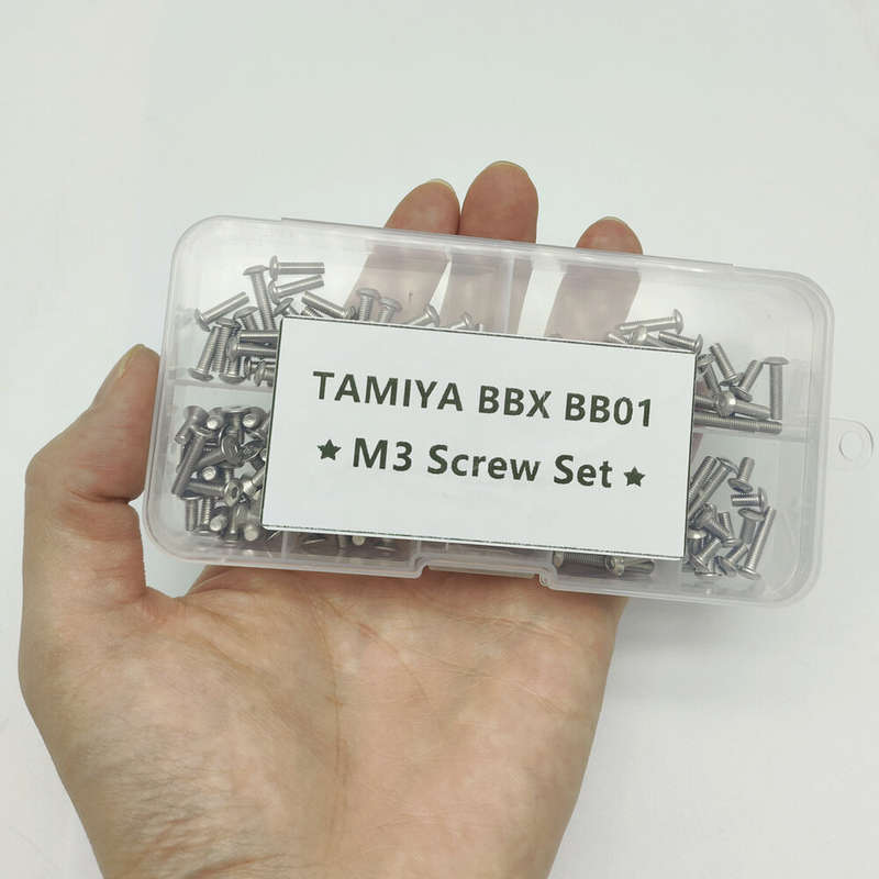 Screws Set Stainless Steel M3 Hexagon Socket Screw Flat Round Head For 1/10 TAMIYA BBX BB01 RC Car P