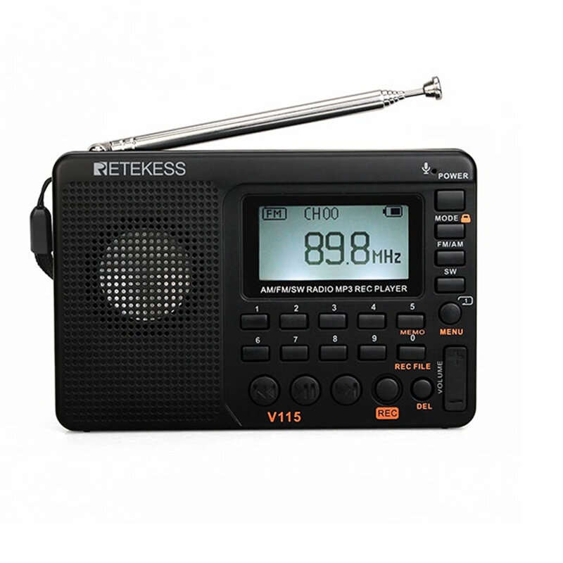 Retekes V115 Radio FM AM SW Portable Radios Rechargeable Shortwave Radio Devices All Full Waves USB