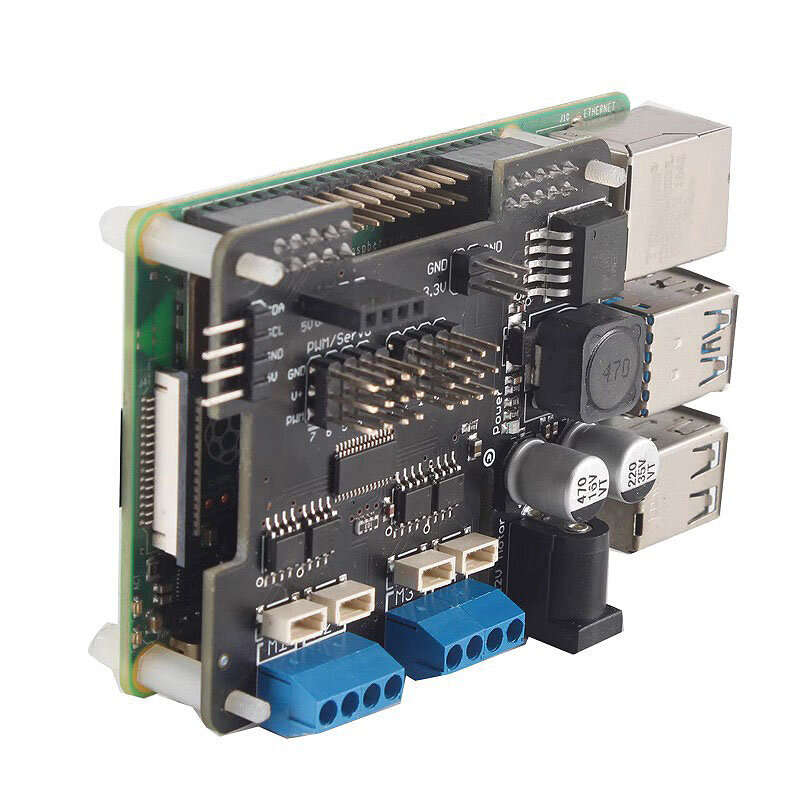 Raspberry Pi Robot Expansion Board Stepper Motor Hat 4-Way Motor WiFi Remote Control Supports Raspbe