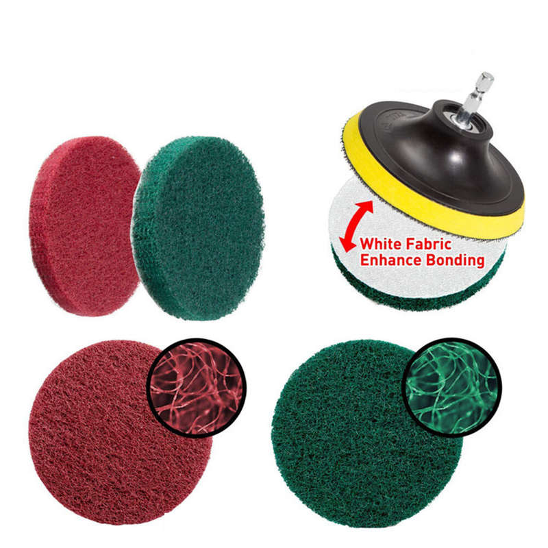 7pc/set Attachable Electric Drill Brushes Scouring Pad For Cleaning Flooring Brick Pool Tile Ceramic