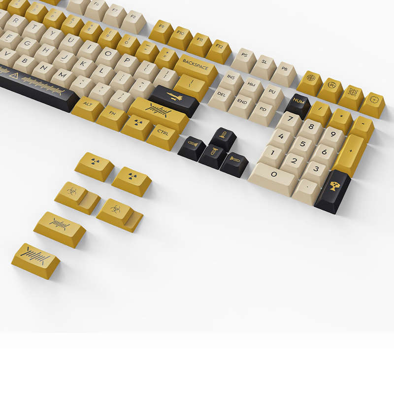 DAGK 128 Keys Electronic Game PBT Keycap Set Cherry Profile Five-sided Sublimation Custom Keycaps fo