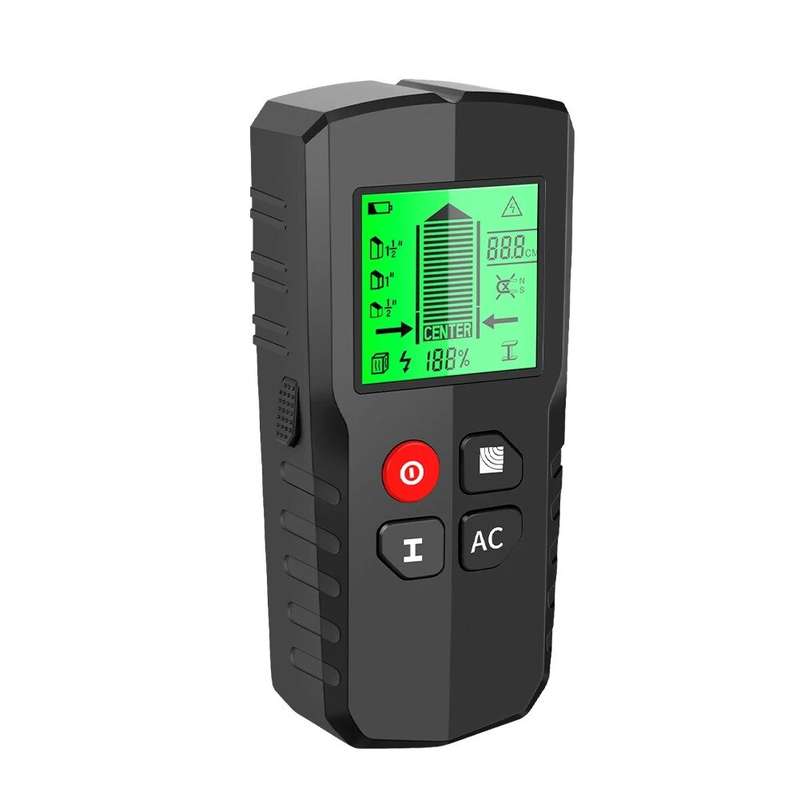 5-in-1 Stud Finder Wall Scanner with Backlit Display - Accurately Detect Wood Metal Studs Live AC Wi