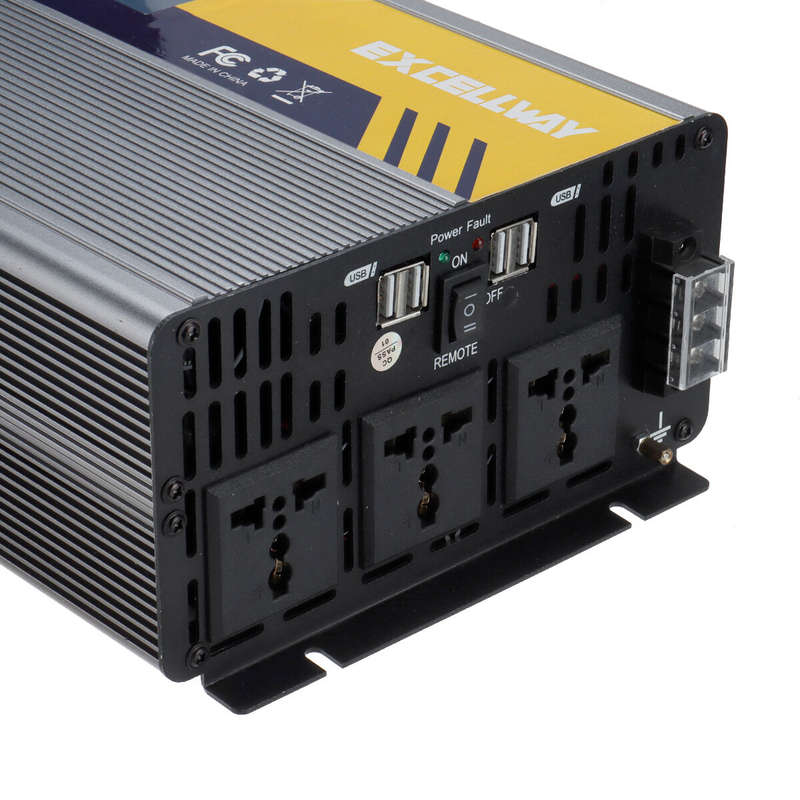 Excellway 1000W/2000W/3000W/4000W/6000W(Peak) Car Power Inverter 110V 60Hz DC 12V/24V Converter with
