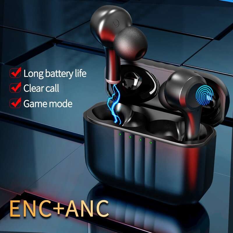 J7 TWS bluetooth 5.2 Earphone HiFi 9D Stereo Surround Sound ANC/ENC Noise Cancelling 500mAh Battery