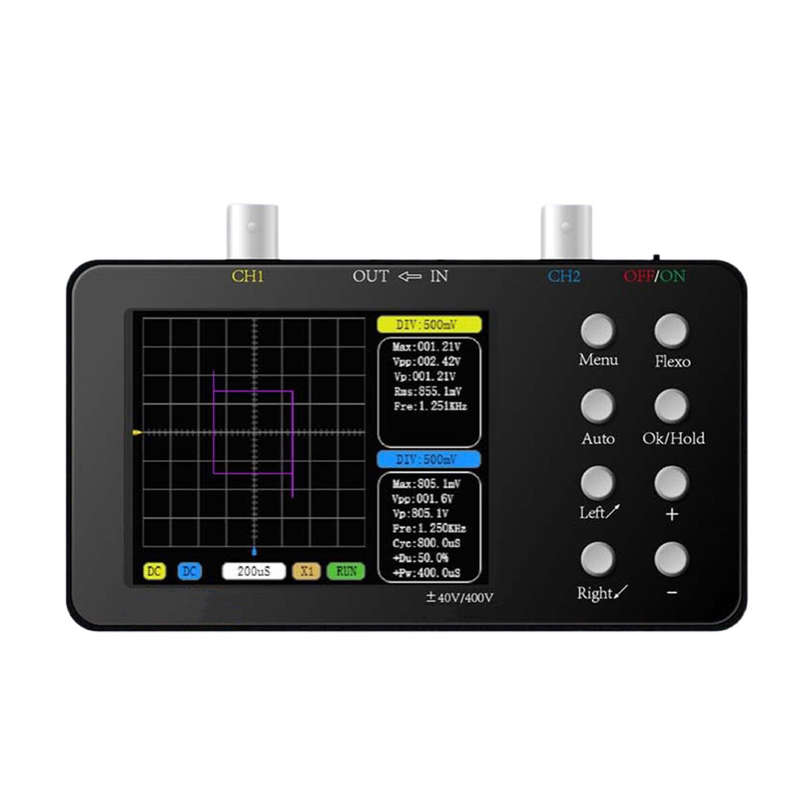 SCO2 Dual Channel Digital Oscilloscope 50M Sampling Rate 10Mhz Analog Bandwidth One Key AUTO Anti Bu