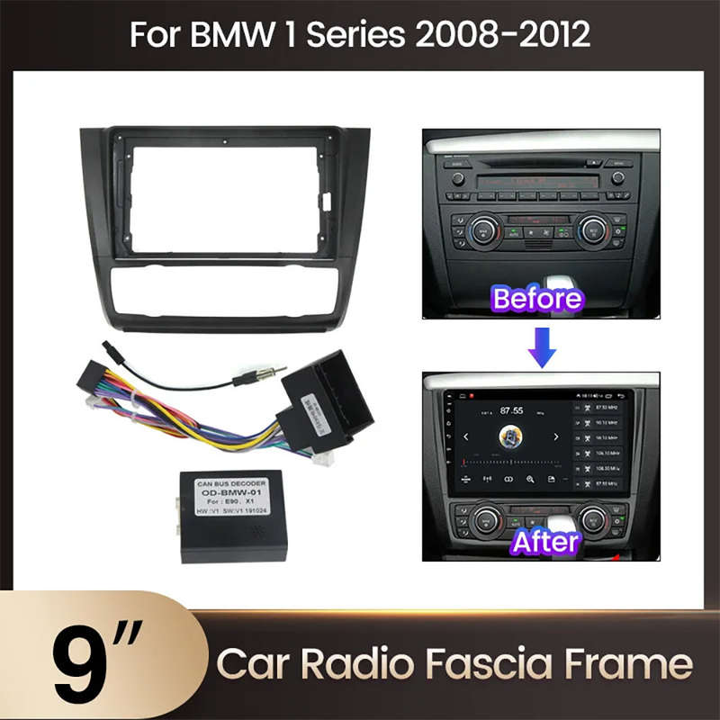 9 inch Car Player Panel Plate Trim Bracket Kit Dashboard Radio Frame Trim Strip 2 Din Stereo Radio f