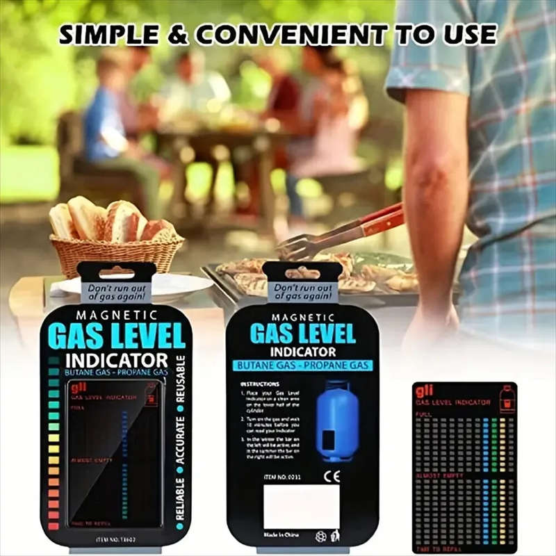 Gas Level Indicator for Propane Butane LPG Containers 10x6.3cm PET Soft Magnetic Accurate Temperatur