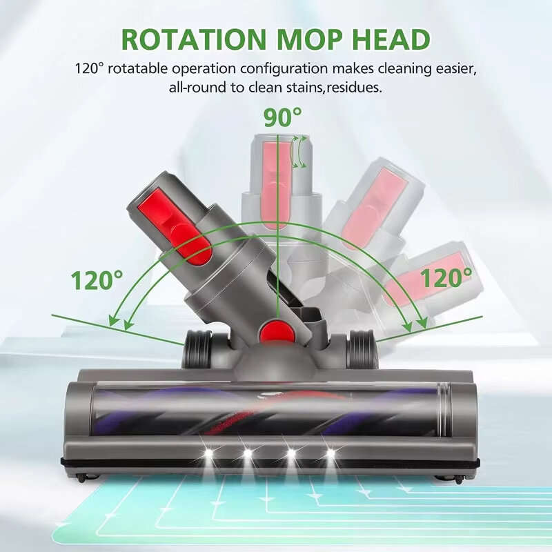 Roller Brush Head forDyson V7 V8 V10 V11 V15 with LED Headlight Premium ABS Replacement Part 966489-