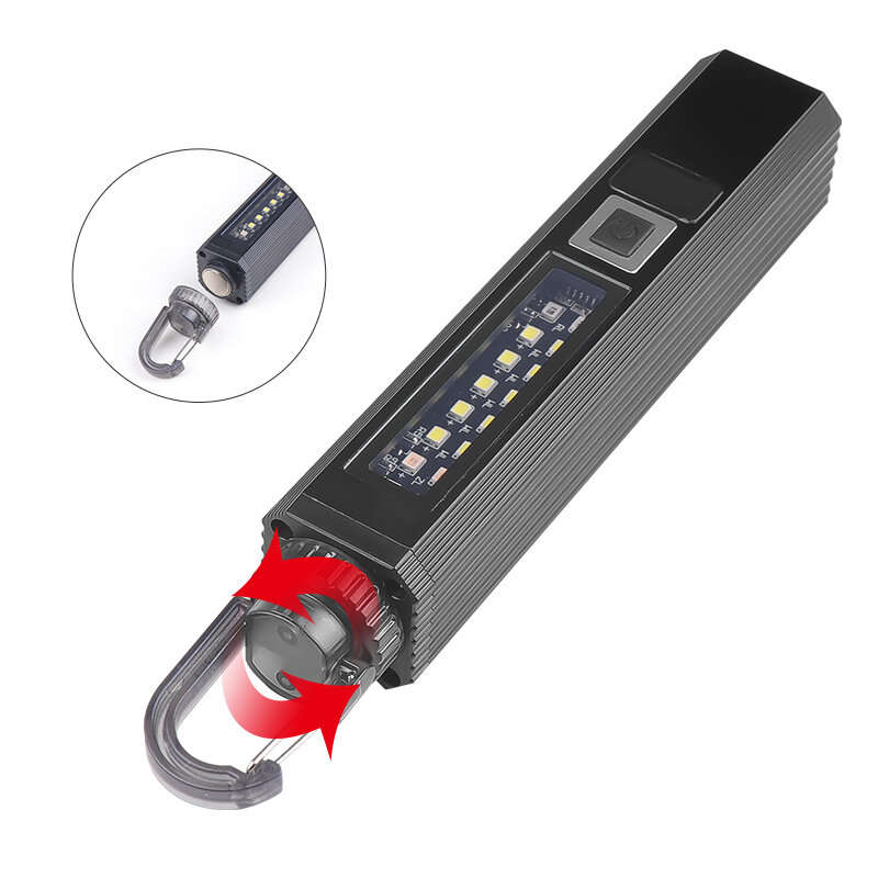 LED Compact Torch Power Display 1200LM Super Bright Flashlight 10 Light Modes Multi Light Source for