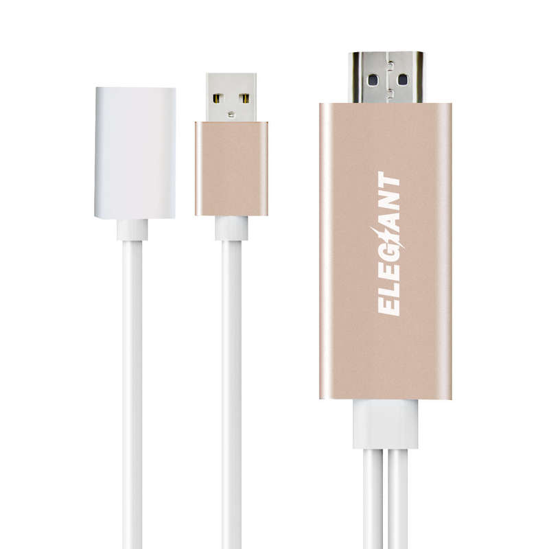 ELEGIANT Wired Display Dongle 1080P HD Adapter Miracast AirPlay Mirroring Cable For iPhone
