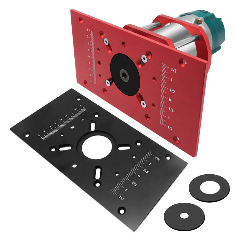 M8 Black/Red CNC Router with Aluminum Inverted Plate Lift Table and Electric Wood Milling Platform