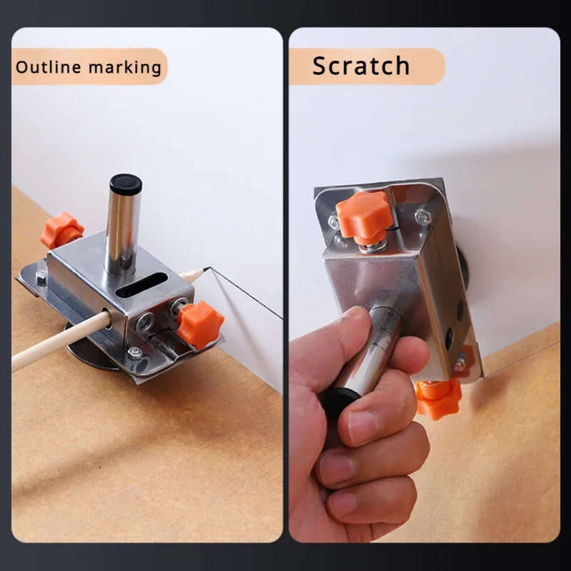 Woodworking Marking Tool Stainless Steel Retractable Tough Multi-Functional Measuring Device Stone P