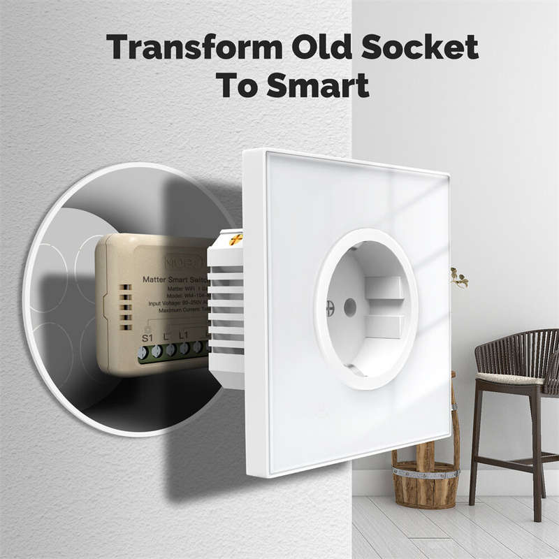 MoesHouse WM-104-M Tuya WiFi Matter Mini Smart Switch Module Relay Timer Home Automation App Remote