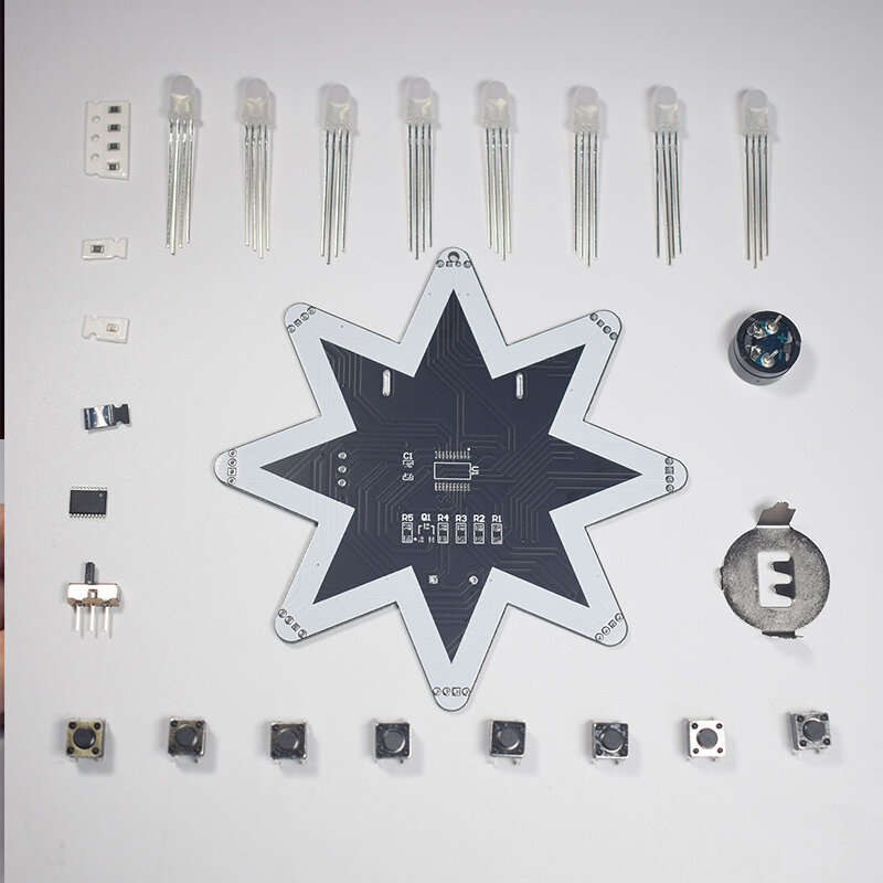 Color LED Octagonal Star Shape Christmas Tree Decoration Music Box Electronic Organ Keyboard DIY Ele