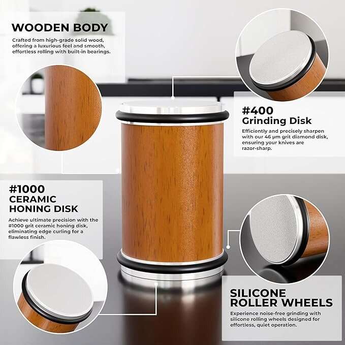 Upgrade Version Wheel Five Sided Magnetic Knife Sharpener Roller Knife Sharpener Five-Sided Magnetic