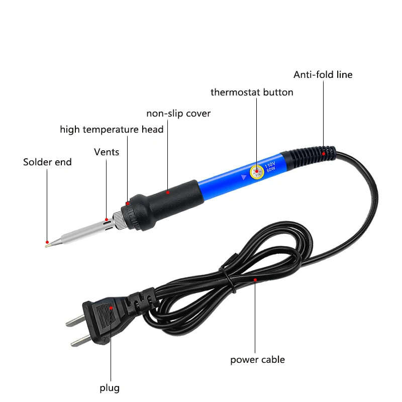 Mini Soldering Iron Adjustable Temperature Electric Solder Iron 60W Welding Solder Rework Station He
