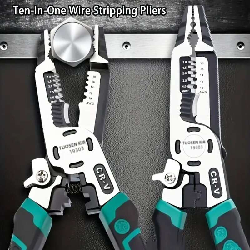 1PCS Multi-Purpose Vanadium Steel Electrician Pliers Multifunctional Wire Stripping Cutting Pulling