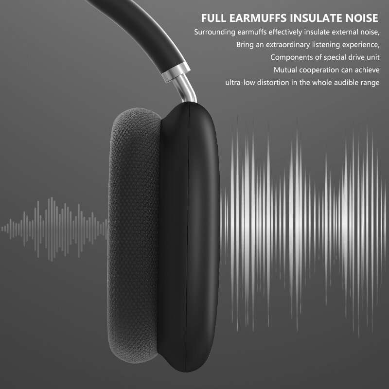 P9 Wireless bluetooth 5.1 Headphones HiFi Stereo Deep Bass Telescopic Metal Arm Gaming Headphones wi