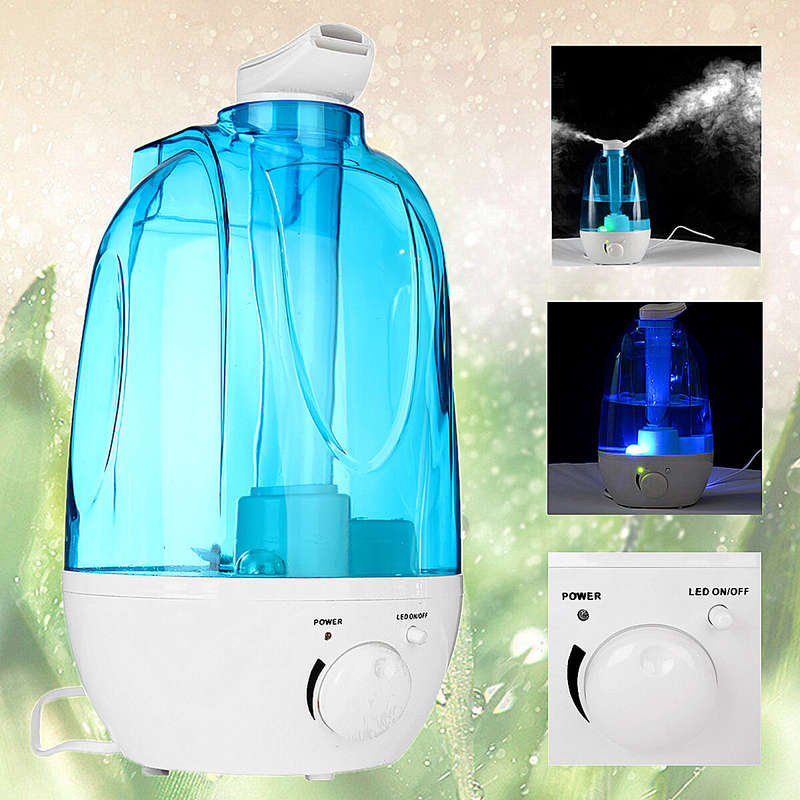 4L Potable LED Ultrasonic Humidifier Atomiser Air Purifier Home/Office 20m Room