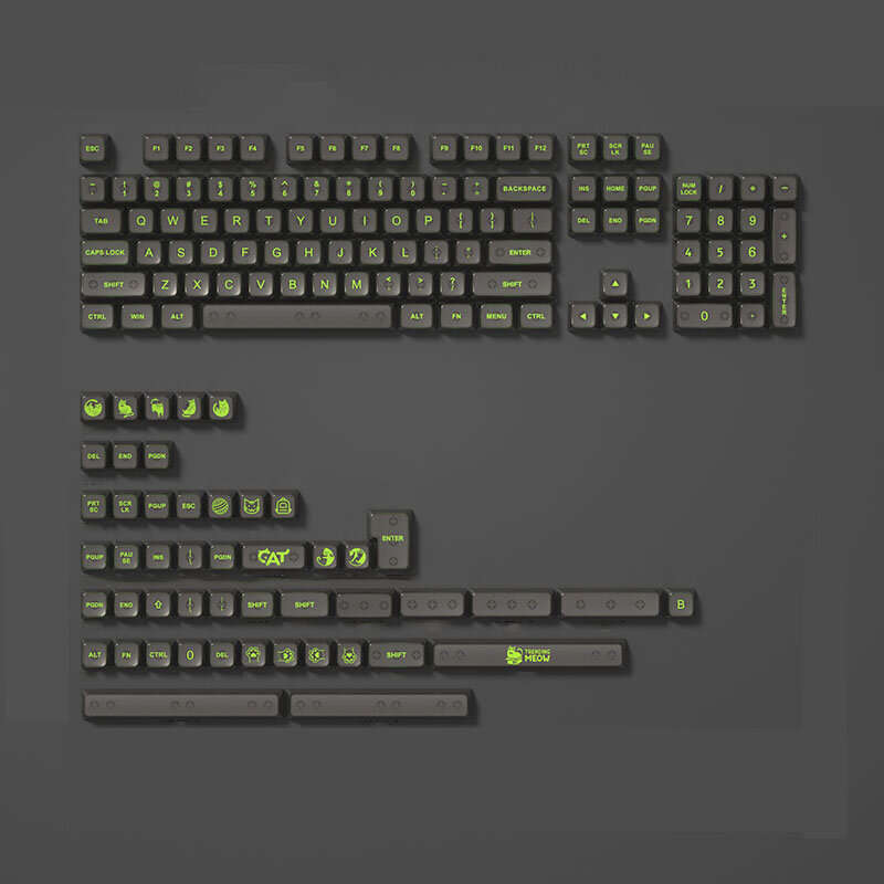 132/153 Keys Spaceship & Cat Theme ABS Keycap Set Transparent MDA Profile 3D Printing Keycaps for Me